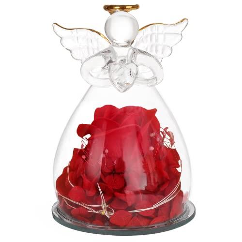 Sibitowa LED Glass Angel Gifts, консервована троянда, червоні подарунки на день народження для жінок