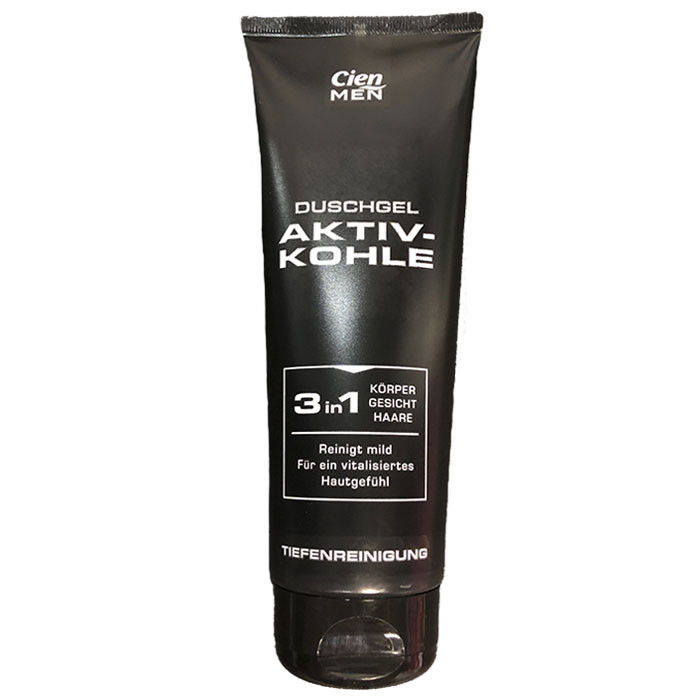 Гель для душа + шампунь Cien 3в1 Aktivkohle для чоловіків 250 мл, фото 1