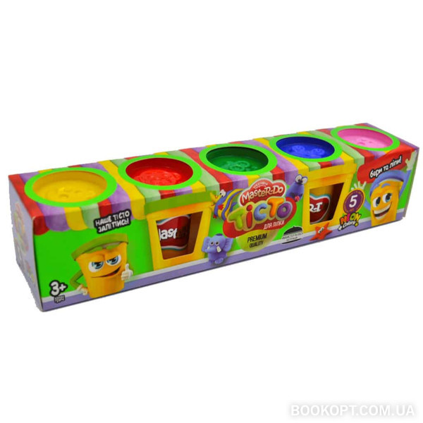 Набір креативної творчості "Тісто для ліпки"Master Do" 5 банок по 50гр Danko TMDB-01-02U, фото 1