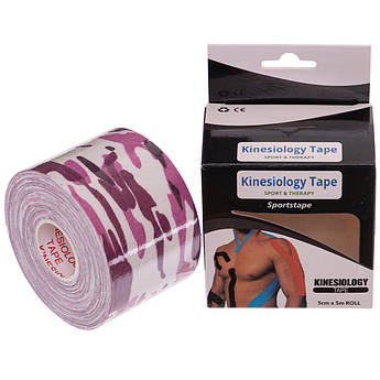 Кінезіотейп (Kinesio tape) SP-Sport BC-0474-5 розмір 5 см х 5 м, Фіолетовий, Розмір (EU) — 1SIZE