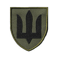 Вишитий шеврон "Нарукавний знак інженерних військ та військ зв'язку України з тризубцем" на липучці