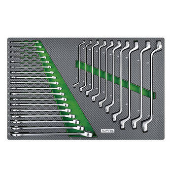 Набір ключів комбінованих і накидних 6-27 мм 28ед. (в ложементі) TOPTUL GED2813