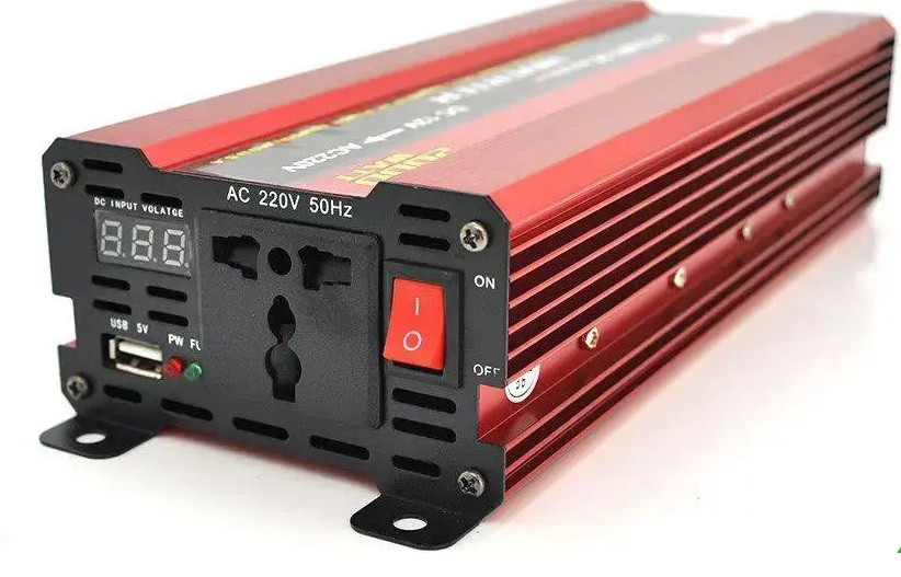 Інвертор напруги NV-1500 (900Вт)+LCD, 12/220V, approximated, 1 універсальна розетка, клеми