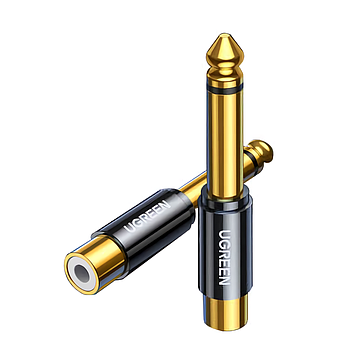 Аудіо адаптер UGREEN 6.35mm Male на RCA Female Hi-Fi Adapter (чорний) AV169
