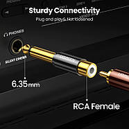 Аудіо адаптер UGREEN 6.35mm Male на RCA Female Hi-Fi Adapter (чорний) AV169, фото 4