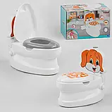 Музичний горщик унітаз дитячий Собачка 07-562 Pilsan, з тримачем для паперу та звуком води, фото 3