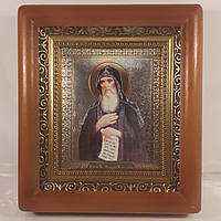 Ікона Антоній Печерський святий православний, лик  10х12 см, в коричневому дерев'яному кіоті