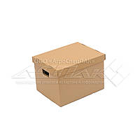 Картонные коробки для хранения с крышкой 35 л. коричневые