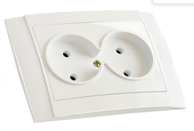 Розетка 2 гнізда, б/з, в 1 коробку, 16А "Lara" (41-11-55) Арт.38534