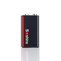 Аккумулятор Soshine USBLi-7.4V-500, 6F22 (крона), зарядка USB-C, 7.4V, 500mAh, литий-полимерный (Li-Po) LSD,