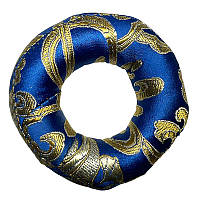 Круглая подушечка для петучей чаши - 8 см, сине-золотистый цвет
