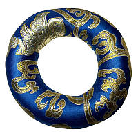 Круглая подушечка для петучей чаши - 11 см, сине-золотистый цвет