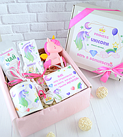 Подарунковий бокс "Чарівний єдиноріг", подарунок для дівчинки, доньки, донечки на День Народження