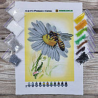 А5-Д-473 Ромашка и пчелка, набор для вышивки бисером картины