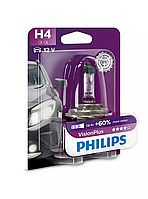 Лампа галогенная H4 12V 60/55W+60% Vision Plus Philips 1шт 139936