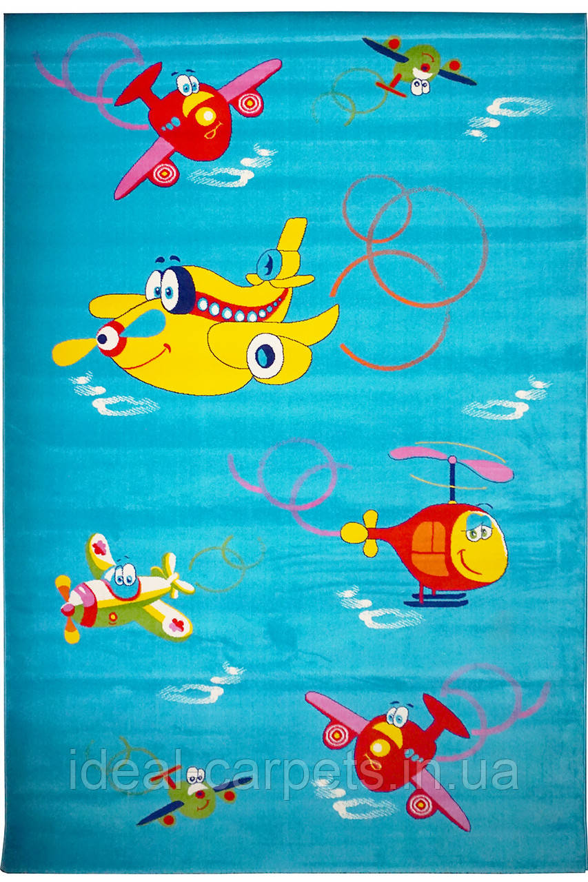 Килим Kids 1.5х2.3м Літаки 2050 Короткий ворс