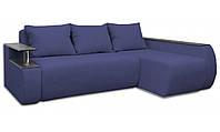 Диван угловой раскладной с подушками+ниша 1600х2450 мм Угол Граф Премиум (Правый) Синий