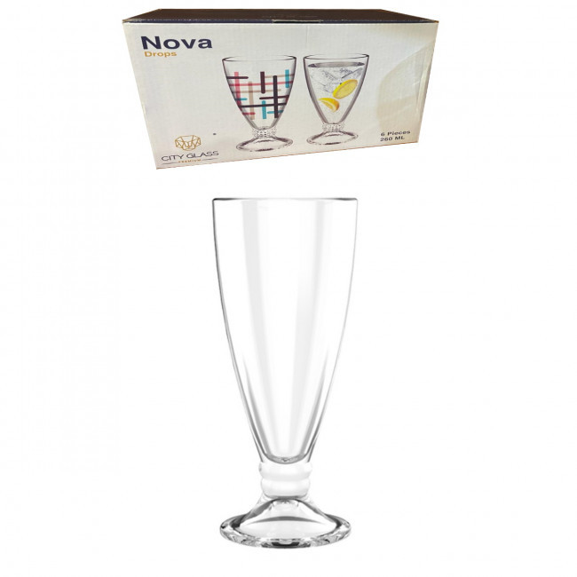 Набір келихів для коклейля скляні "Nova Drops" 260 мл 6 шт (3Т300304), фото 1
