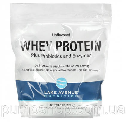 Сироватковий протеїн з пробіотиками та ферментами Lake Avenue Nutrition Whey Protein +Probiotics Enzymes 2270 г, фото 2