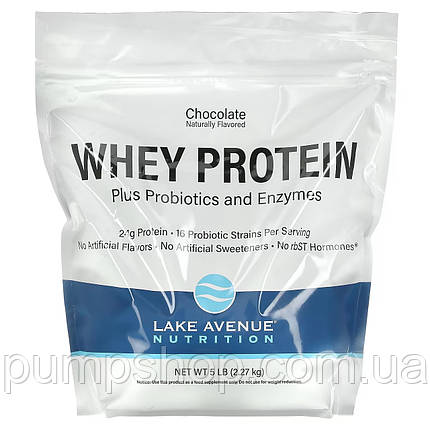 Сироватковий протеїн з пробіотиками та ферментами Lake Avenue Nutrition Whey Protein +Probiotics Enzymes 2270 г, фото 2