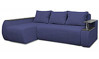 Диван угловой раскладной с подушками+ниша 1600х2450 мм Угол Граф Премиум (Левый) Синій