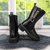 Черевики зимові дитячі для дівчинки чорні високі KIMBO, фото 3