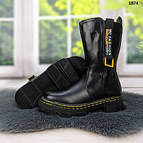 Черевики зимові дитячі для дівчинки чорні високі KIMBO, фото 4