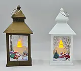 LED новорічний декоративний ліхтар Дід Мороз Santa Світильник свічки новорічний, казковий будиночок, фото 4