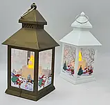 LED новорічний декоративний ліхтар Дід Мороз Santa Світильник свічки новорічний, казковий будиночок, фото 5