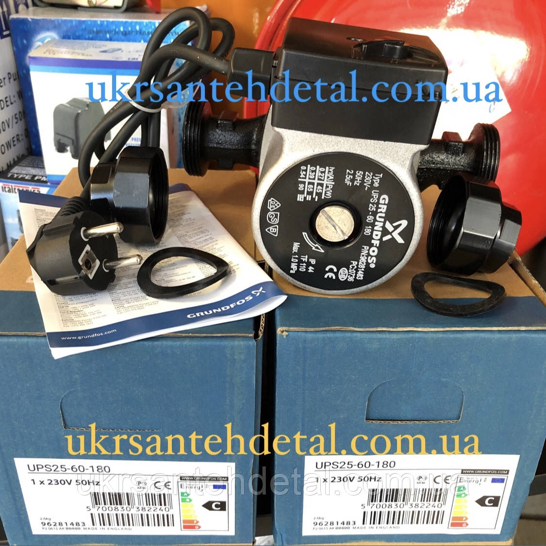 Циркуляційний насос Grundfos 25-60 180 (Англія)