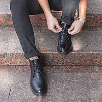 Ботинки зимние мужские черные черные. Классические туфли с мехом. Классические туфли мужские зимние ІКОС
