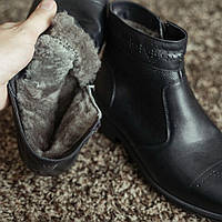 Мужские зимние сапоги и ботинки. Мужская зимняя обувь классическая. Туфли мужские зимние с мехом черные ІКОС