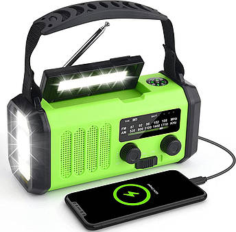 Туристичний LED-ліхтарик, Power Bank 10000 mAh, радіо FM, фото 1