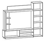 Стінка Тренто Дуб Бароко + Північне дерево Меблі Сервіс (203.9х35х176.8 см), фото 2