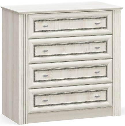 Комод Брістоль 4Ш телескопи Ясен сніжний (92.5х44.4х90.8 см) Mebel Service