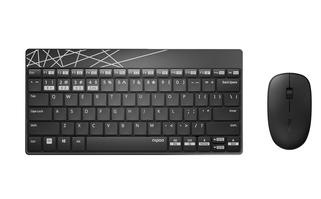 Комплект клавиатура, мышь Rapoo 8000M Wireless Black