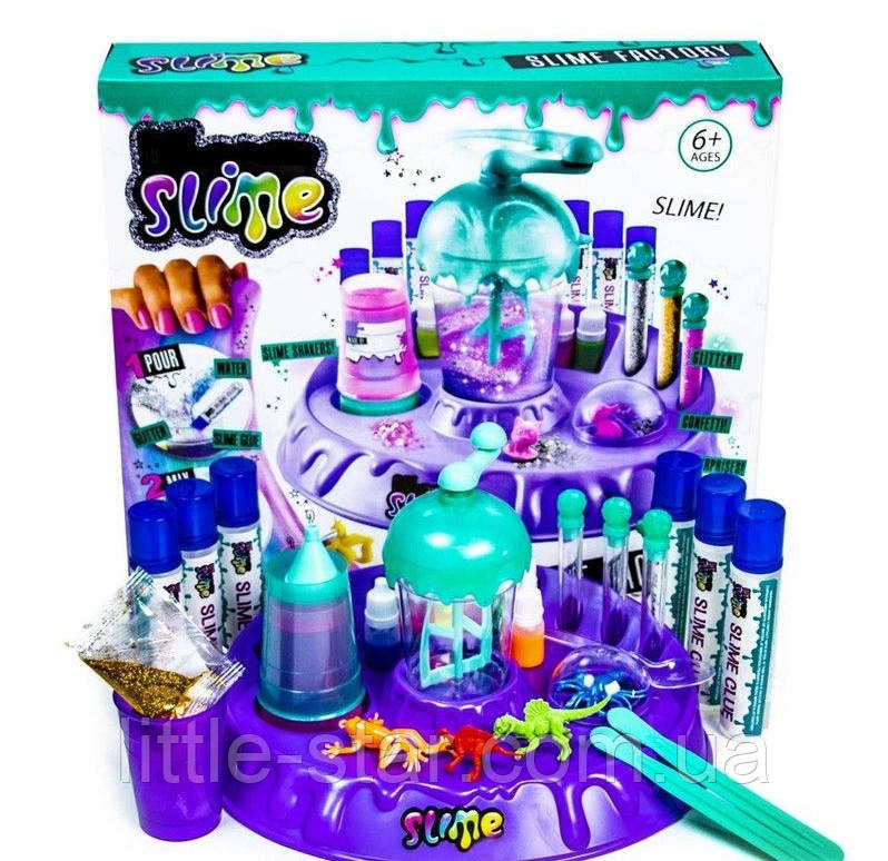 Дитячий великий набір для створення слаймов з мікстером, блискітки, конфетті, лієчка