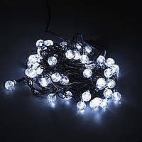 Светодиодная Гирлянда (60 лампочек, белый свет, прозрачные шарики, питание 220 V, 8 м, в коробке) С 54316