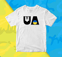 Футболка біла з патріотичним принтом "UA. Ukraine. Україна " Push IT