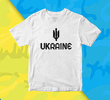 Футболка біла з патріотичним принтом "UA. Ukraine. Украина. Тризуб. Герб України" Push IT