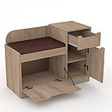 Тумба під взуття ТО-12 Дуб крафт золотий Компаніт (90х38х66 см), фото 2