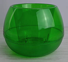 Пластикове кашпо для орхідеї Сфера прозора зелена d10см