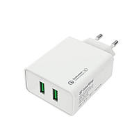 Зарядний пристрій Colorway 2USB Quick Charge 3.0 (36W) білий (CW-CHS017Q-WT)