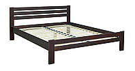 Ліжко дерев'яне Алекс 160х200 ламелі Горіх (206х172х80) Меблі Сервіс