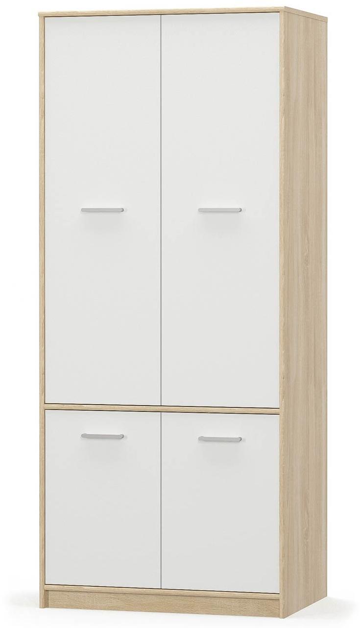 Шафа Тіпс 4Д Дуб самоа, Білий (83.4х55.3х195 см) Меблі Сервіс, фото 1