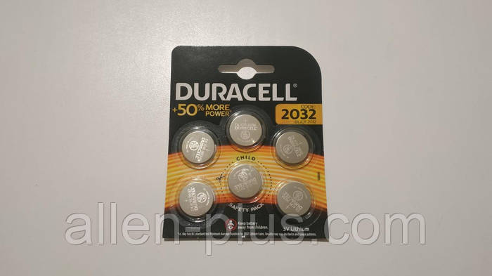 Батарейки литиевая DURACELL Lithium CR2032 3V (6 шт на блистере) (ID ...