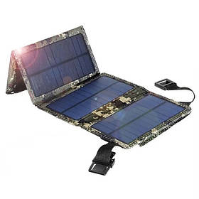 Портативна сонячна панель Solar panel CO1534GJ 20w 5 V 1.5 A + USB (Камуфляжний)