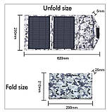 Складаний сонячний зарядний пристрій Solar panel 14 W 2xUSB-виходу (Чорний), фото 3