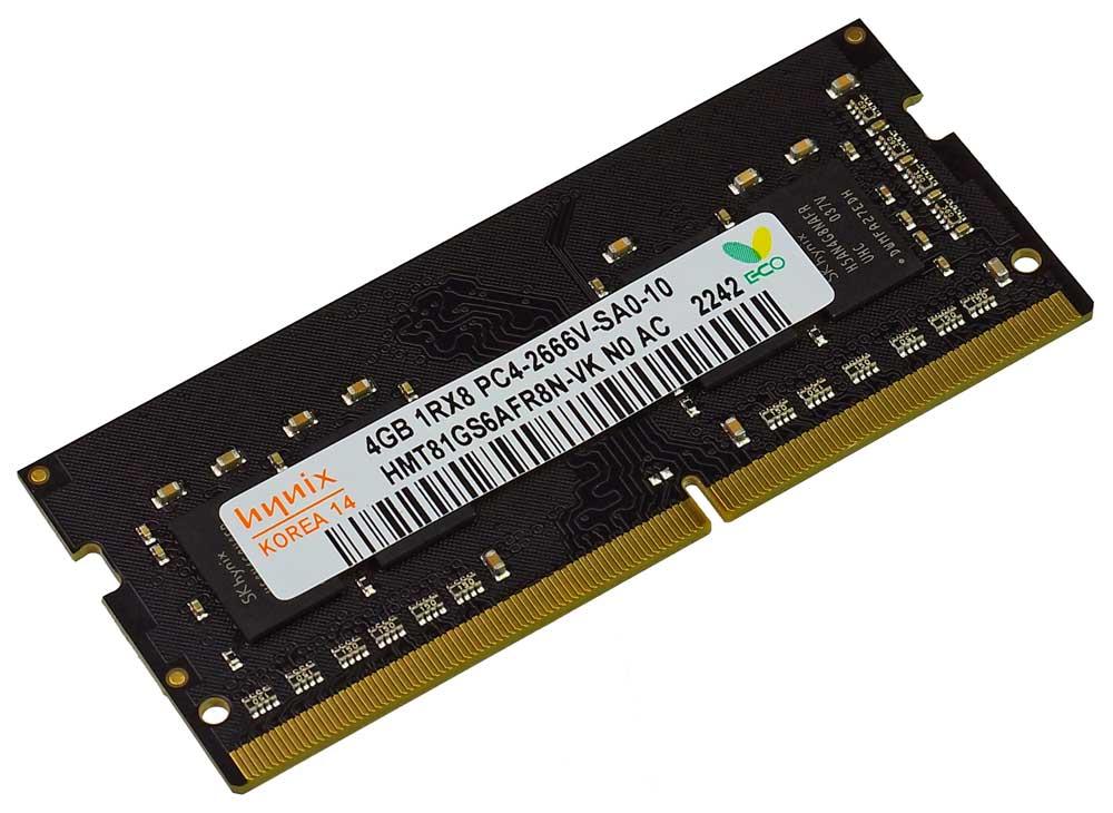 DDR4 2666 4GB SoDIMM Hynix для ноутбука (PC4-21300) — оперативна пам'ять 2666MHz CL19 1.2V HMT81GS6AFR8N-VK