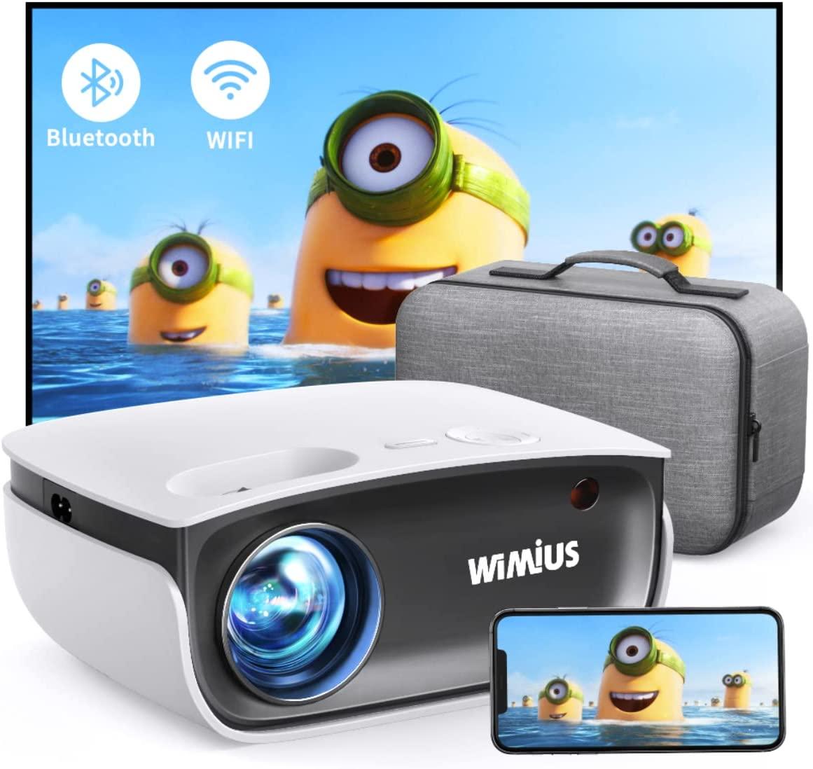 WiMiUS S25 Міні-портативний зовнішній проектор Bluetooth WiFi, бездротове віддзеркалення екрана, 50% масштабування, 300-дюймовий е